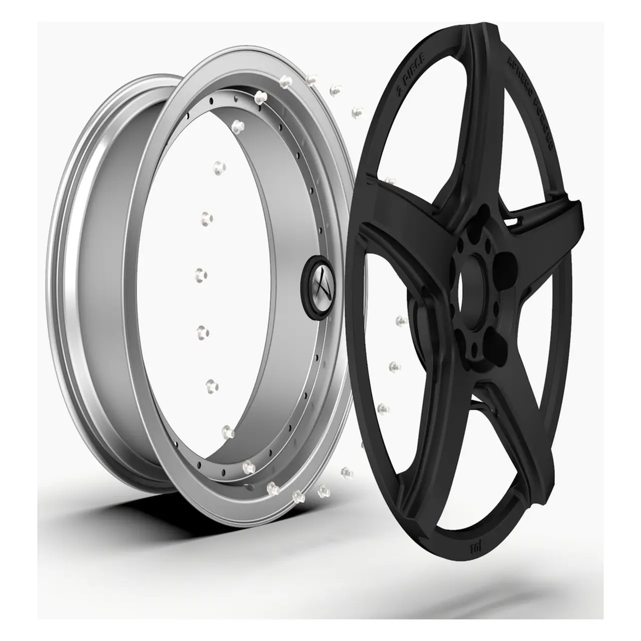 Aphero JD-1 forged wheel · Silver lip · dark face